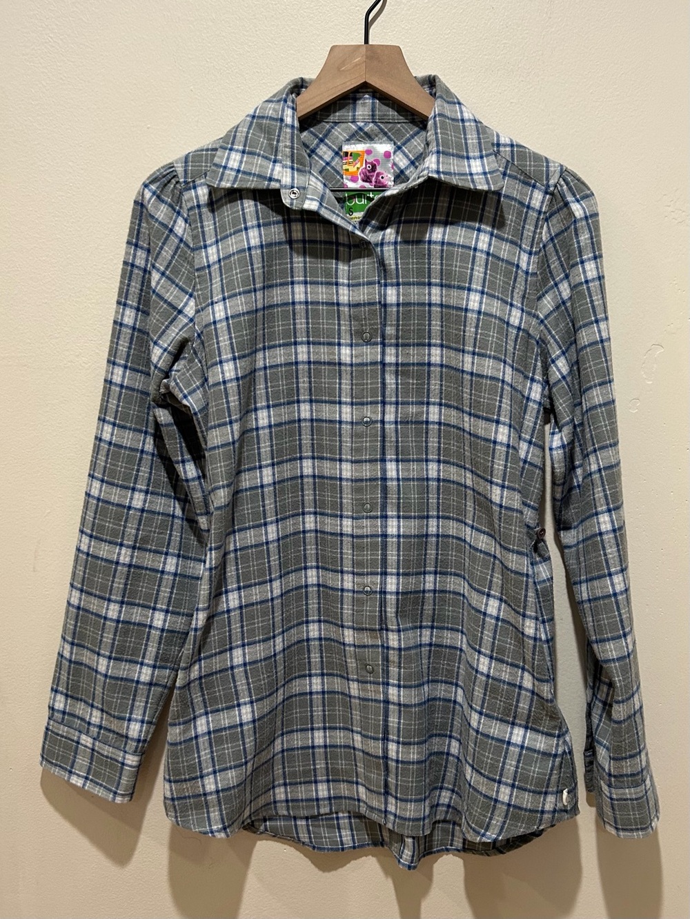 Burton DryRide Blue & Gray Snap Front Plaid Flannel Shirt - Women’s Size Small